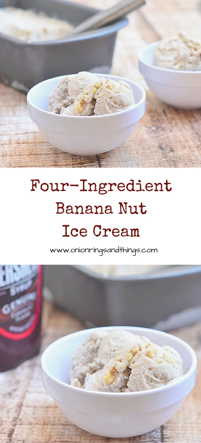 Four-Ingredient Banana Nut Ice Cream is delicious ice cream made with frozen bananas, condensed milk, cinnamon and walnuts