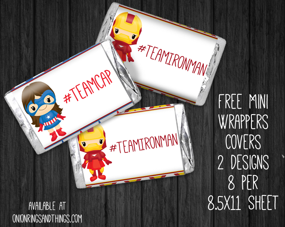 FREE Captain America: Civil War Mini Candy Wrappers Printable