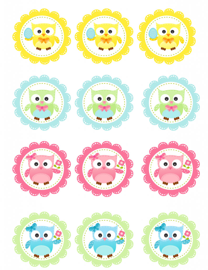 FREE Spring Owl Cupcake Toppers Printable