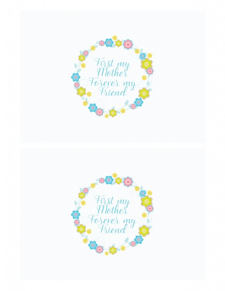 Mother's Day Wine Bottle Tags and Greeting Cards - First my mother, forever my friend