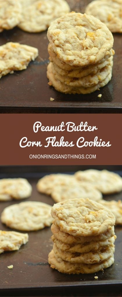 Crisp, chewy, and loaded with peanut butter flavor and crunchy corn flakes, Peanut Butter Corn Flakes Cookies are a piece of sweet heaven. Enjoy them with a glass of ice cold milk for the perfect midday snack or anytime treat!