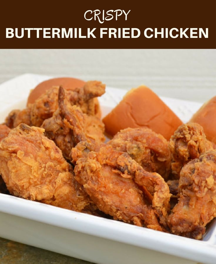 Crispy Buttermilk Fried Chicken is guaranteed to be a crowd pleaser. Learn the simple tips on how to make chicken that's moist and juicy on the inside and golden and crispy on the outside!