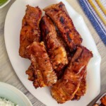 Chinese-Style Ribs on a white serving platter