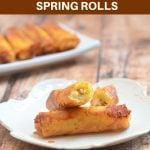 Banana and Cream Cheese Spring Rolls made of banana and cream cheese wrapped in spring roll wrappers and fried until golden crisp. So addictingly delicious, you'll be hard pressed to eat just one!