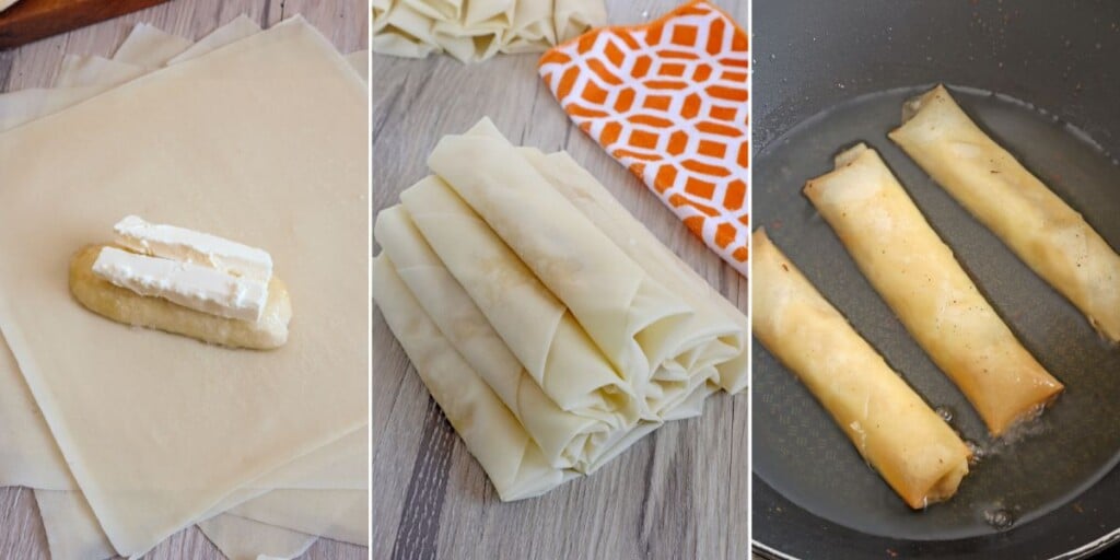 cooking banana turon with cream cheese.