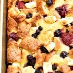 Mixed Berry French Toast Bake is easy to make and ready in an hour with no overnight chilling needed. With delicious pockets of berries and cream cheese, and topped with fruit sauce, it's perfect for breakfast or brunch.