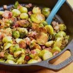 Roasted Brussels Sprouts with Garlic and Pancetta are smoky, crunchy, peppery, garlicky and like a party in your mouth! Loaded with Pancetta bits and garlic, they pack big, bold flavors you won't be able to get enough!