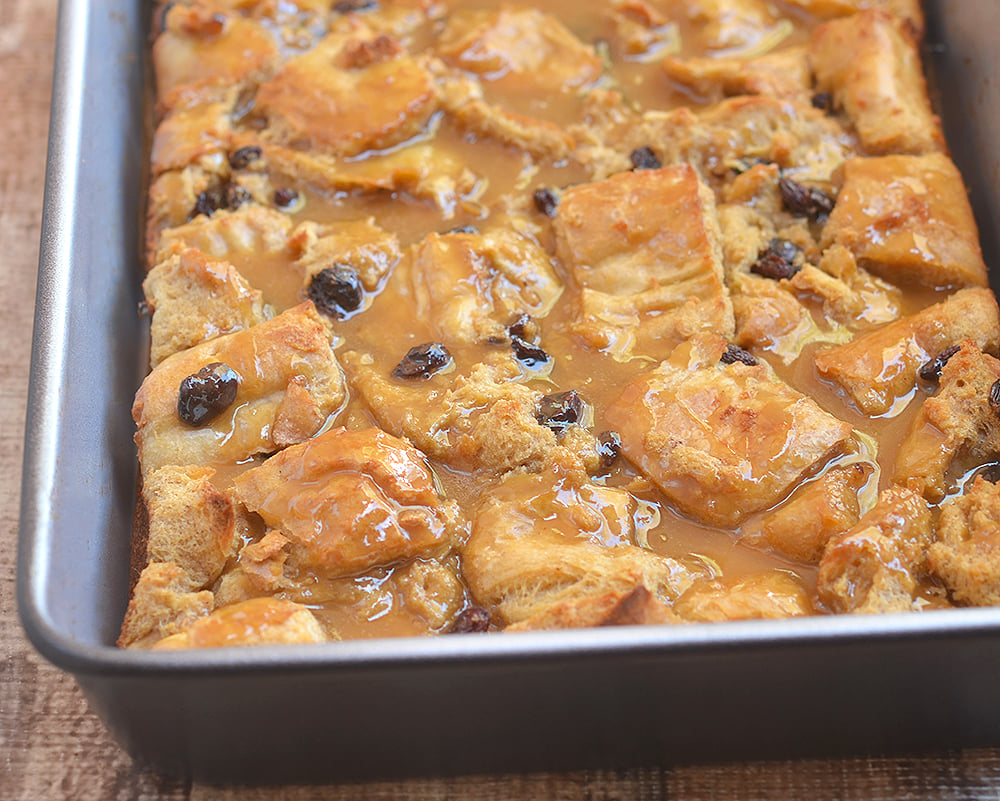 Everyone loves bread pudding, especially when topped with this sweet, luscious citrus caramel sauce. 