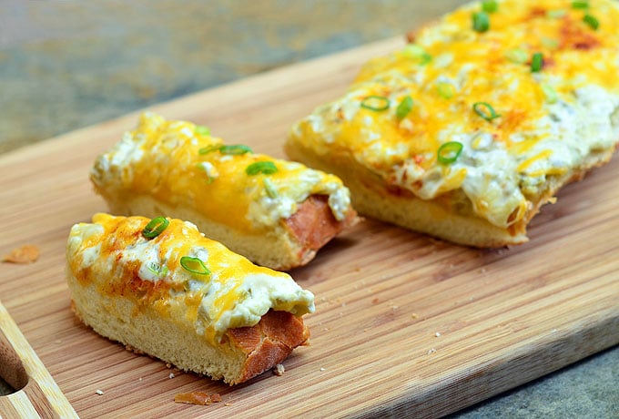 Howell's Bread or popularly known as Josephinas are cheesy bread appetizers that are a guaranteed party hit. Loaded with cheesy goodness and big flavor from diced green chiles, they're seriously addicting!