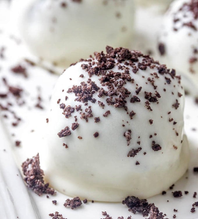 Oreo Truffle Balls sprinkled with cookie crumbs