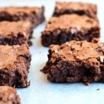 John Elway's Chocolate Brownies are thick, fudgy, chewy, and chocolatey with a delicious hint of coffee and a crackly top. Quick, easy, and so yummy, you'll never make brownies from a box mix again!