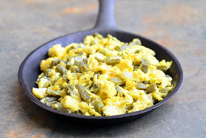 Nopales con huevos is a classic Mexican dish made with prickly pear cactus and scrambled eggs. Packed with protein and amazing nutrients, it's a nutritious and delicious breakfast you'll love waking up to! 