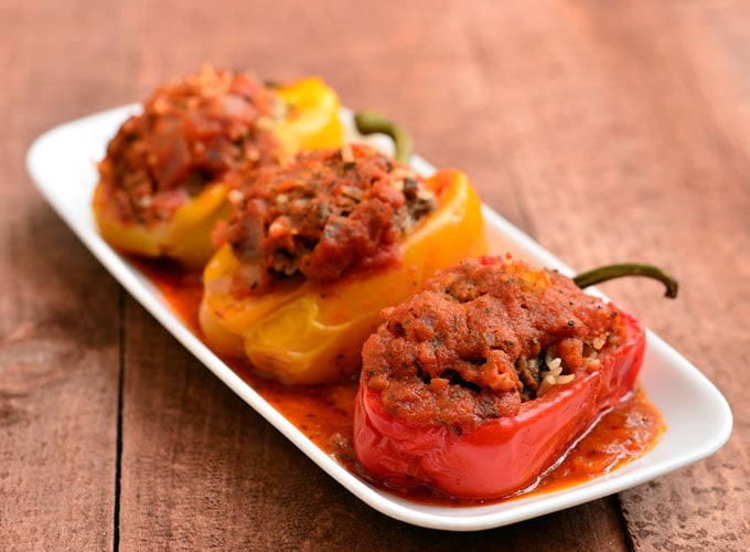 Stuffed bell peppers are a delicious dinner that is hearty and filling!