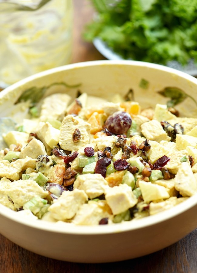 Curry Chicken and Grape Salad Onion Rings & Things