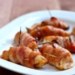 Sweet Chili Bacon-Wrapped Chicken Tenders coated in brown sugar and chili powder and then baked until crisp and delicious! Perfect as game day appetizers or as an easy weeknight dinner.