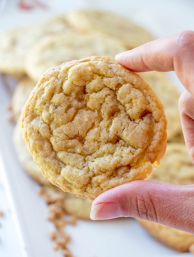 The perfect heath toffee brickle cookies that are easy to bake. 