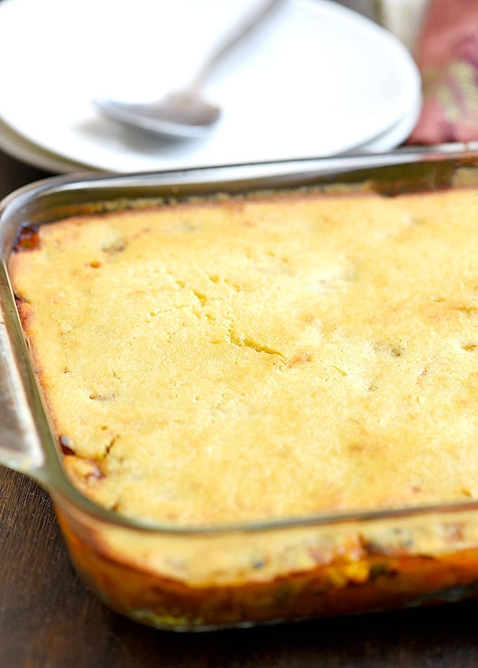 Tamale pie topped with a perfectly golden cornbread crust is a satisfying dinner. 