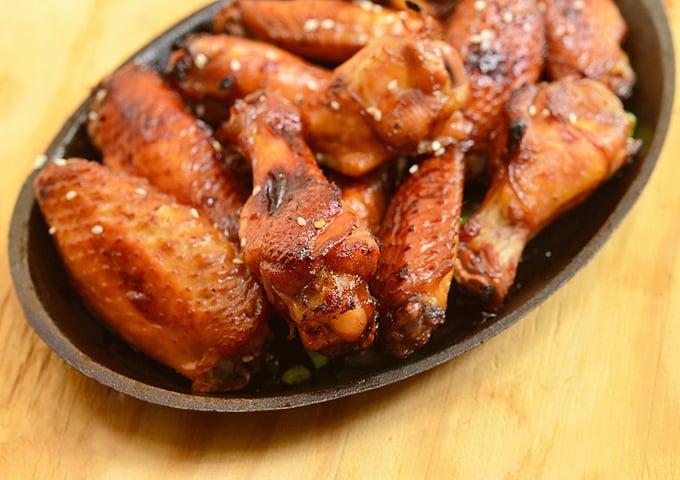 Honey Soy Sauce Chicken Wings baked in the oven for an easy game day appetizer. They're sweet, savory, sticky and absolutely yummy!