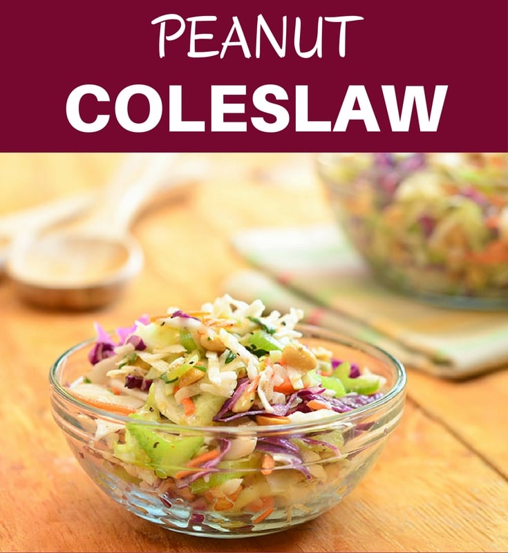 Peanut coleslaw with cabbage, carrots, celery, green onions, and crunchy peanuts dressed in a tangy vinaigrette dressing. A delicious Wood Ranch BBQ and Grill copycat recipe, it's sure to wow the crowd!