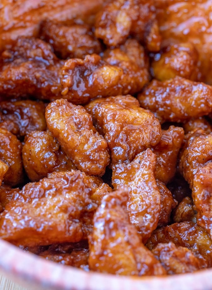 cajun buffalo boneless wings in a bowl