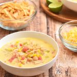 Fiesta Chicken Chili in a white bowl