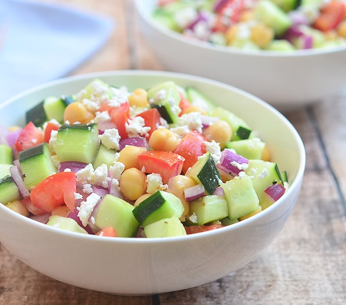 Cucumber Tomato and Feta Salad is chock-full of texture and flavor!