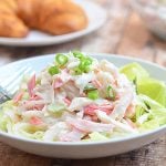 Kani Salad with imitation crab and celery in a creamy mayo dressing is a refreshing seafood salad that's sure to be family favorite. It's ready in minutes and can be enjoyed as is, tossed with salad greens or used as sandwich fillings.