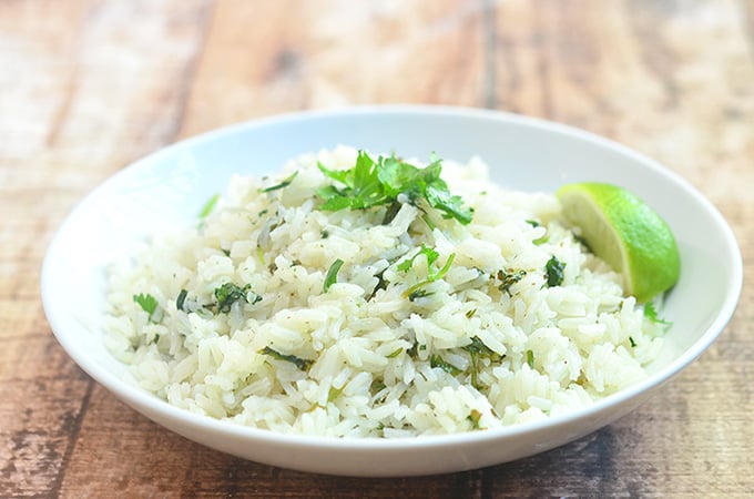 Cilantro Rice jazzed up with lime juice, lime zest and chopped cilantro for delicious, refreshing flavor. It's the perfect side for all your favorite Mexican entrees!