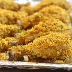 Cornflake chicken coated in cornflake crumbs for crunchy, juicy chicken perfection without deep-frying. Loads of flavor with less work and less fat!