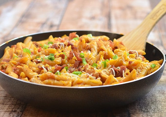 One-Pot Barbecue Chicken Pasta - Onion Rings & Things