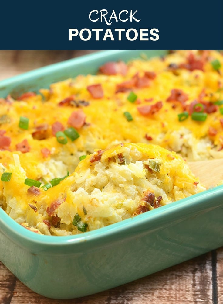 Crack potatoes are as addicting as they sound! Creamy, cheesy and chock full of crisp bacon, and ranch flavor, they're sure to be a dinner hit!