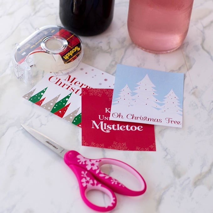 cut out Christmas wine label printables