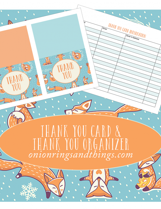 Christmas "Thank You" Cards and Organizer (FREE Printables)