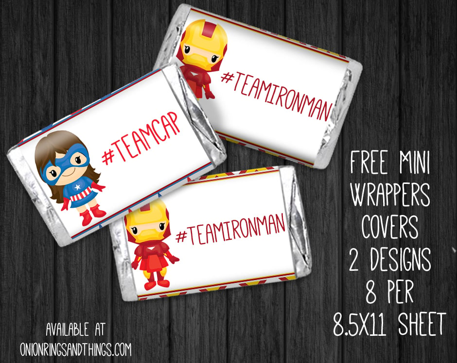 FREE Captain America: Civil War Mini Candy Wrappers Printable