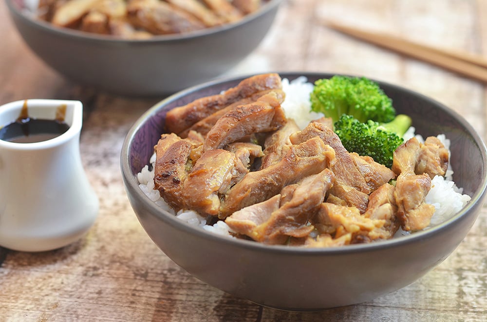 Perfectly moist chicken is complimented by the most delicious teriyaki sauce. 