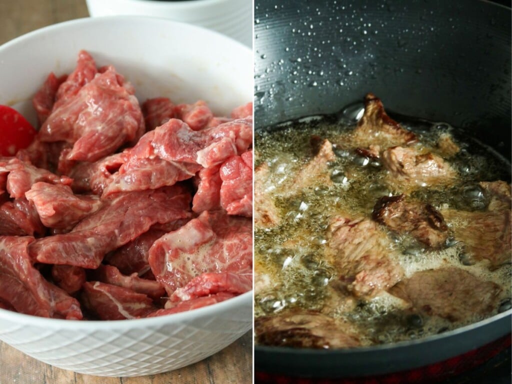 velveting beef.