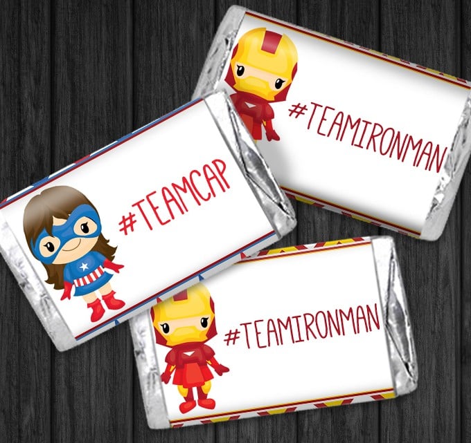 FREE Captain America: Civil War Mini Candy Wrappers Printable