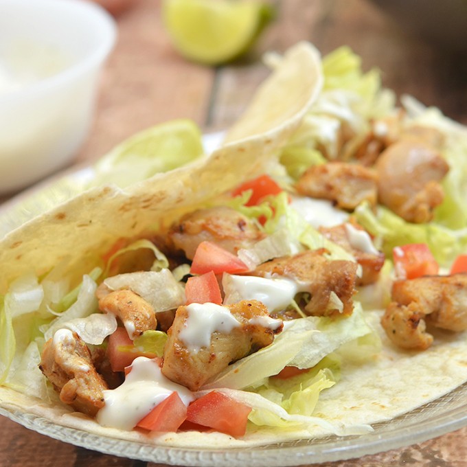 Chicken Soft Tacos with Secret Sauce are what's for dinner tonight! With flavorful chicken morsels and taco fixings wrapped in soft tortillas, and then drizzled with a dreamy Del Taco-inspired sauce, they are quick and easy to make yet pack big, bold flavors.