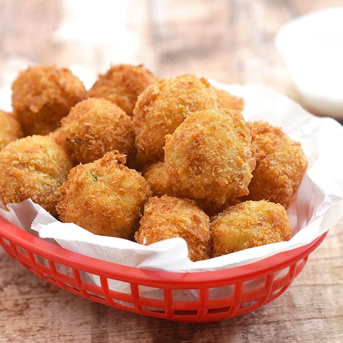 Loaded Mashed Potato Croquettes are a perfect party appetizer