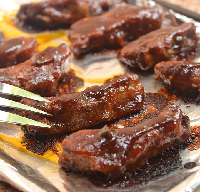 Oven-Baked Baby Back Ribs with Coffee Whiskey Barbecue Sauce