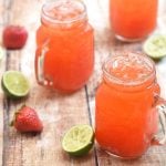 Strawberry Limeade is a refreshing summer drink made with freshly-squeezed lime juice, pureed strawberries, and simple syrup. It's fresh, tangy, fruity and the perfect way to beat the heat.