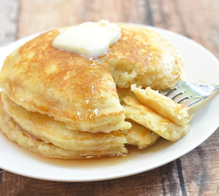 Plump and pillowy, these IHOP Pancakes copycat are just as tasty and delicious as what you'd find in the restaurant yet cost a fraction of the price. You can easily double the recipe to feed a large crowd or add chopped fresh fruits to the batter for another layer of yum.