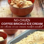 No-churn coffee ice cream with toffee bits