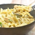 One-Pan Creamy Salsa Verde Chicken Pasta is creamy, cheesy, slightly spicy, and a must-try! It's quick and easy to make, requires few simple ingredients, and cooks in one pan!