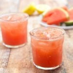 Watermelon Lemonade with dewy watermelon and freshly-squeezed lemon juice. Sweet, tangy and icy cold, it's the best way to keep cool this summer.