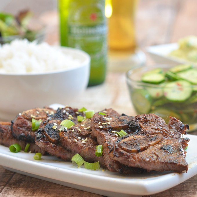Moist and flavorful Korean BBQ Kalbi are so easy to make and grill up in no time. They're so addicting, it will be hard to eat just one!