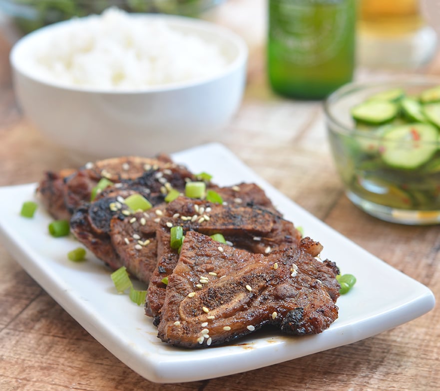 Secret ingredient for these Korean BBQ Kalbi? Pears!