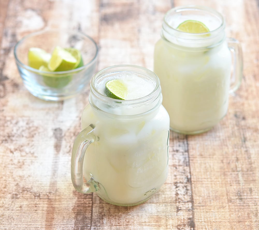 Brazilian Lemonade made with fresh limes and condensed milk is the perfect blend of sweet, tangy, and creamy