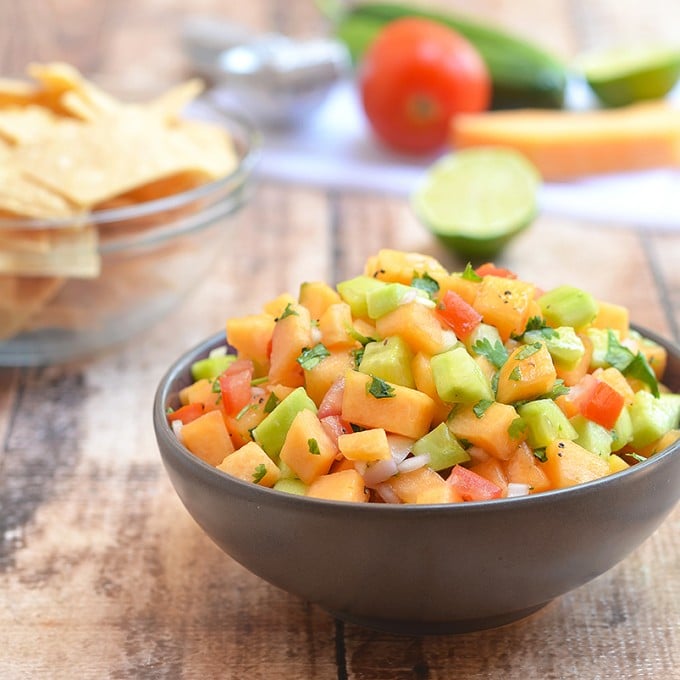 Cantaloupe Cucumber Salsa