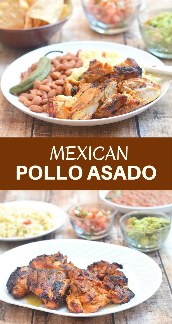 Pollo Asado is marinated in citrus juices and a special blend of spices and then grilled to perfection. It's delicious fresh off the grill with your favorite sides and leftovers are amazing in tacos, burritos or quesadillas!
